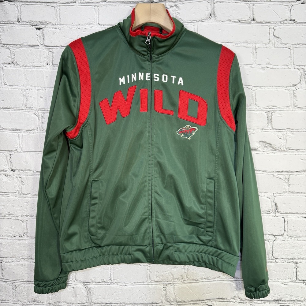 Minnesota Wild GIII By Carl Banks Zip Up Jacket Mens L Green Fleece Lined